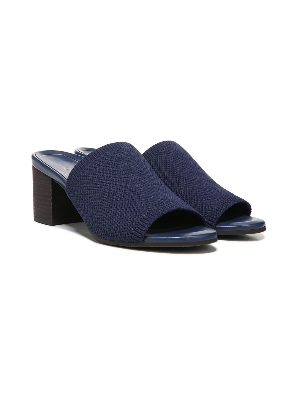 Vionic Fleur Navy Knit Slide On Heeled Sandals